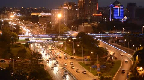 Ring Road Night Timelapse 25fps Video stock 12228805
