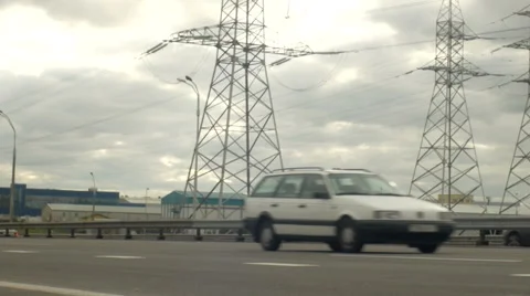 Ring road, power lines Video stock 68633084