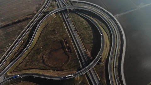 Ring road traffic drone view Stock Footage 272181476