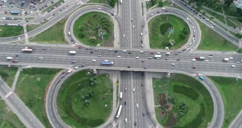 Ring road in winter. Traffic movements during rush hour. Kyiv. Ukraine. Stock Footage 232006133