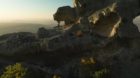 Ring rock. Beautiful view of the rocks with a ring-shaped window. Stock Footage 291951254
