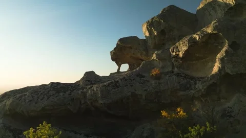 Ring rock. Beautiful view of the rocks with a ring-shaped window. Stock Footage 291951308