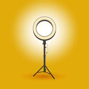 Ring round vector lamp on tripod Stock Illustration