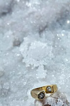 Ring on salt flakes Stock Photos