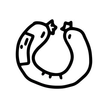 Ring sausage line vector doodle simple icon 库存插图