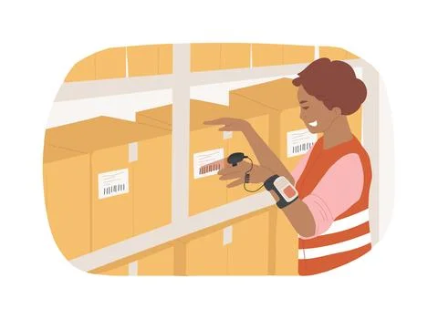 Ring scanner isolated cartoon vector illustrations. Ilustración de archivo