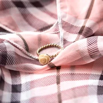 Ring on scarf Stock Photos