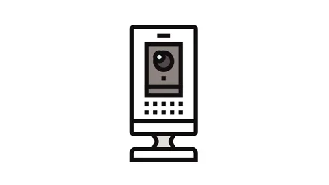 Ring security camera garage tool color icon animation Stock Footage 326099430
