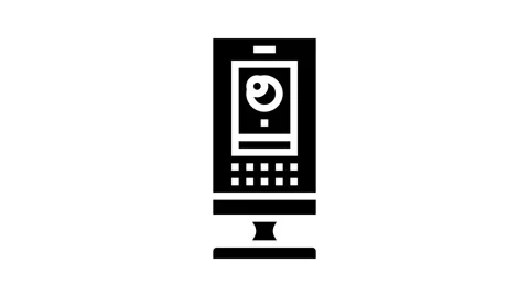 Ring security camera garage tool glyph icon animation Stock Footage 326157581