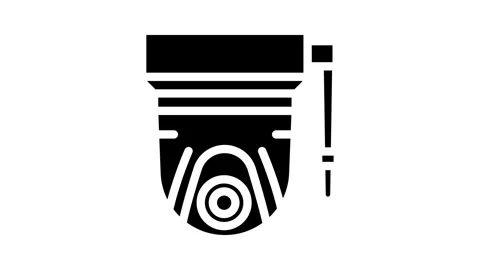 Ring security camera garage tool glyph icon animation Stock Footage 326745802