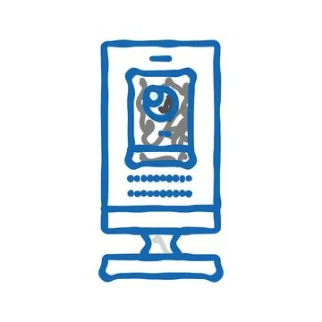 Ring security camera garage tool icon doodle illustration Stock Illustration