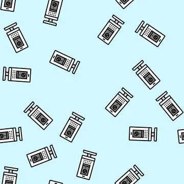Ring security camera garage tool vector seamless pattern イラスト素材