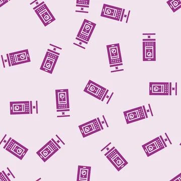 Ring security camera garage tool glyph seamless pattern 스톡 일러스트