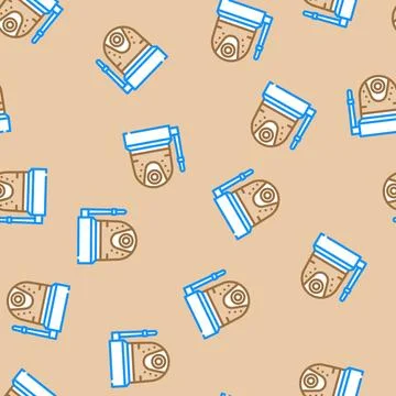 Ring security camera garage tool vector seamless pattern Illustrazione stock