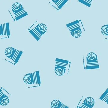 Ring security camera garage tool glyph vector seamless pattern Stock Illustration