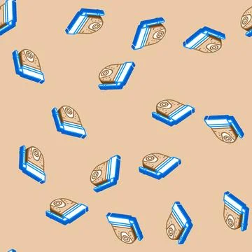 Ring security camera garage tool isometric icon seamless pattern Stock Illustration