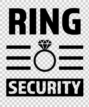 Ring Security Logo With Diamond On White text and Illustrazione stock