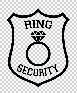 Ring Security Shield Emblem With Icon And Text black white イラスト素材