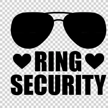 Ring Security Sunglasses And Heart Icons hearts minimalist Stock Illustration