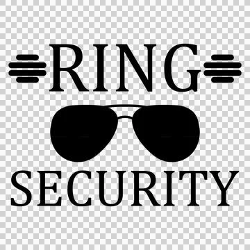 Ring Security Sunglasses Text bars minimalist black Stock Illustration