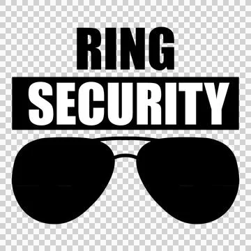 Ring Security Sunglasses Text Design static typographic Stock Illustration