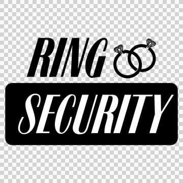 Ring Security Text With Two Rings diamond black Stock Illustration