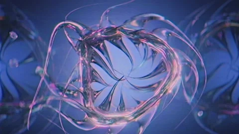 Ring shaped alien sci-fi microorganism VHS seamless loop 3D render animation Stock Footage 188635609