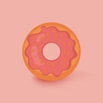 Ring shaped donut covered with strawberry Vector Image