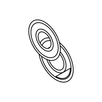 Ring slice avocado cut isometric icon vector illustration 스톡 일러스트