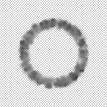 Ring of smoke. Isolated on transparent background. 3D rendering. Stock Illustration