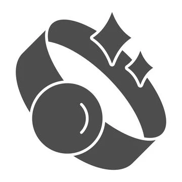 Ring solid icon, fairytale concept, Jewelry sign on white background, Gold shiny Stock Illustration