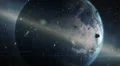 Ring of space debris around Earth. HD Footage