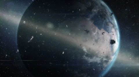 Ring of space debris around Earth. Stock Footage
