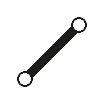Ring spanner vector icon on white background Stock Illustration