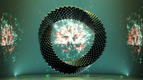 Ring of spheres seamless loop 3D render animation Stock Footage 121076381