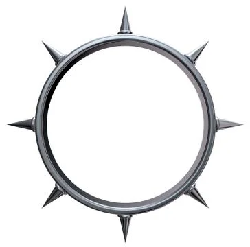 Ring with spikes on white background - 3d rendering Illustrazione stock