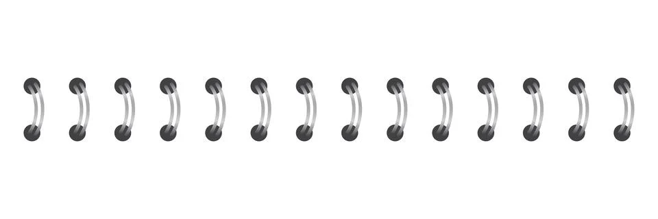 Ring of spiral template for notebook icon in flat style. Metal binder vecto.. Stock Illustration