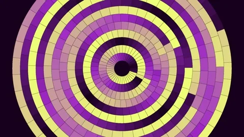 Ring of square mosaic tiles that pulse and shift Stock Footage 339376578