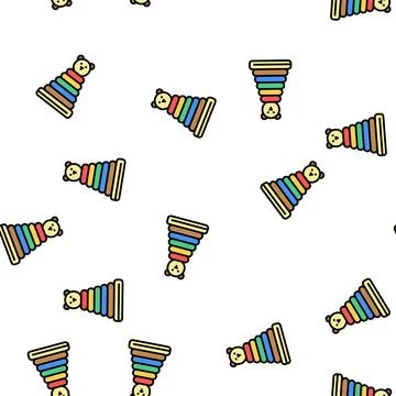Ring stacker vector seamless pattern 스톡 일러스트