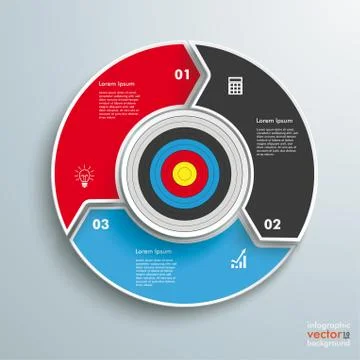 Ring with target 3 options cycle Illustrazione stock
