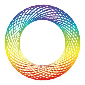 Ring Torus Rainbow Colored Circle Hoop Wheel Spirograph Stock Illustration