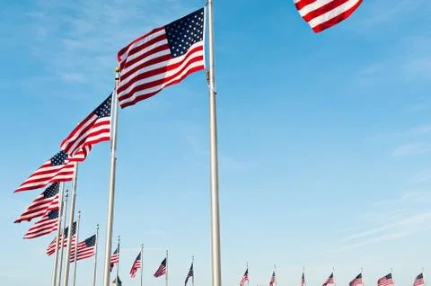 Ring of us flags Stock Photos