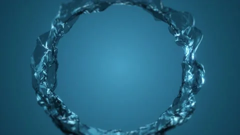 Ring Of Water Flowing Background Loop Stock Footage 230617795