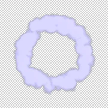 Ring of white clouds. Isolated on transparent background. 3D rendering. Иллюстрация