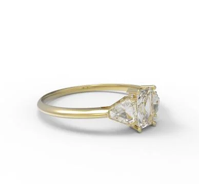 Ring wiith diamond. 3D illustration Illustrazione stock