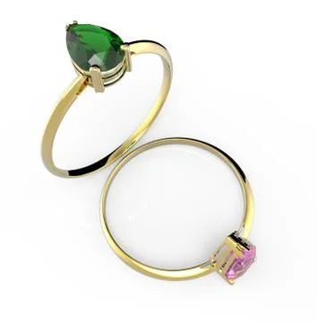 Ring wiith diamond. 3D illustration Stock Illustration