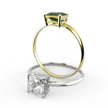 Ring wiith diamond. 3D illustration Stock Illustration