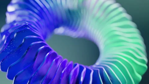 Ring Wobble Loop Shaking in purple and green Stock Footage 253583303