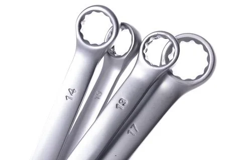Ring wrenches for workshop work. Accessories for workshop mechanics. Stock Photos