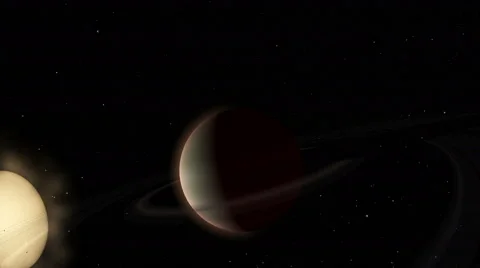 Ringed Exoplanet Eclipse Stock Footage 65417391